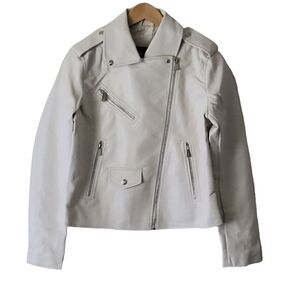 Lulus Beige Vegan Leather Moto Jacket Small